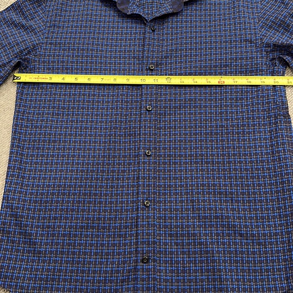 THOMAS DEAN BOYS PATTERNED SHIRT WITH CONTRAST ON COLLAR & CUFFS SIZE XL 18/20 - Picture 7 of 9